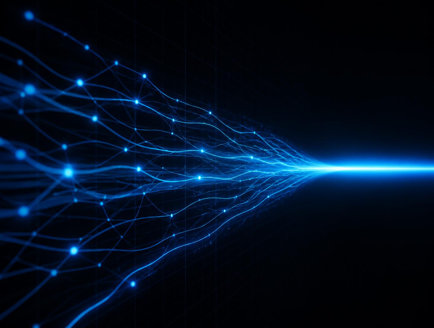 Abstract network of outbound conversations converging into a single sales pipeline